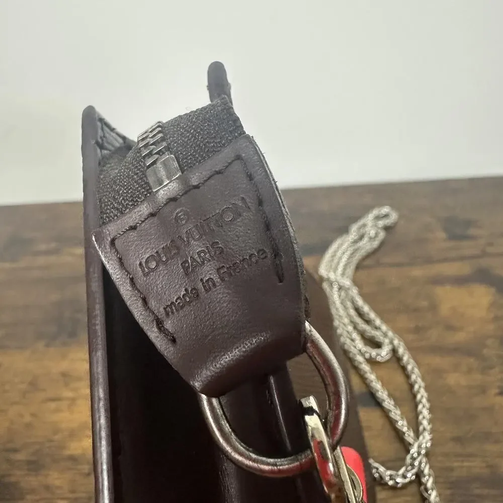 Louis Vuitton Epi Crossbody Bag Womens Small Brown Leather France Chain Strap